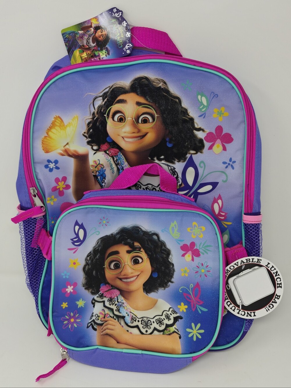 New Disney Encanto Mirabel 16" Kids Backpack Detachable Lunch Bag Set NWT